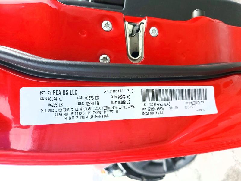 77771735 :رقم المزاد ، 1C3CDFFA0GD791142 vin ، 2016 Dodge Dart مزاد بيع