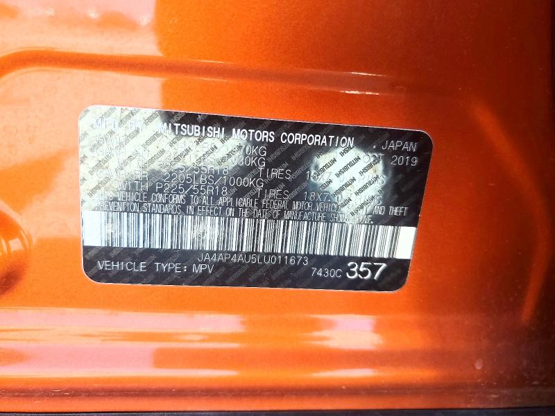 2020 Mitsubishi Outlander Sport მანქანა იყიდება აუქციონზე, vin: JA4AP4AU5LU011673, აუქციონის ნომერი: 79186105