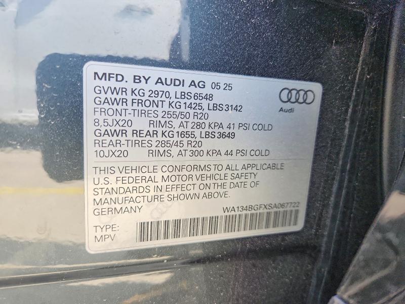 Продаж на аукціоні авто 2025 Audi Q6 E-tron, vin: WA134BGFXSA067722, номер лоту: 79223815