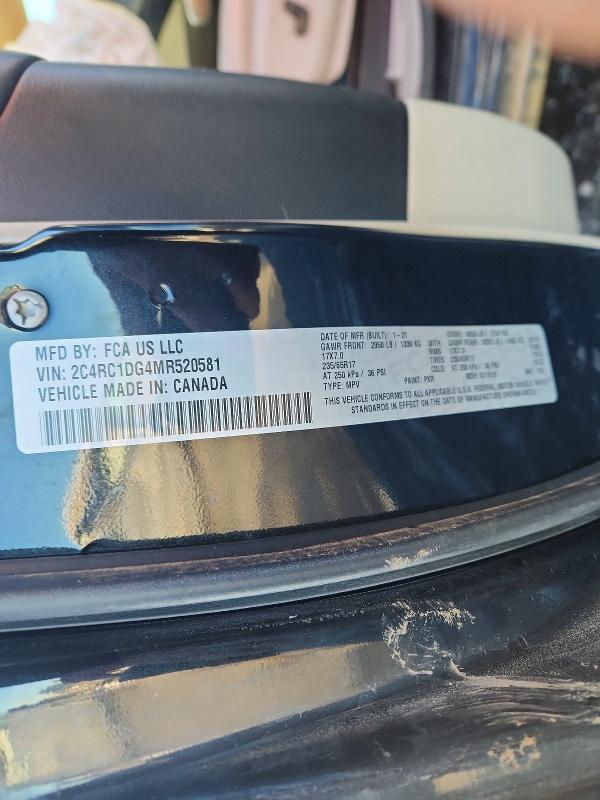2021 Chrysler Voyager მანქანა იყიდება აუქციონზე, vin: 2C4RC1DG4MR520581, აუქციონის ნომერი: 75762185