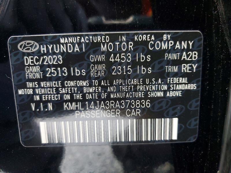 Aukcja sprzedaży 2024 Hyundai Sonata, vin: KMHL14JA3RA373836, numer aukcji: 77953635