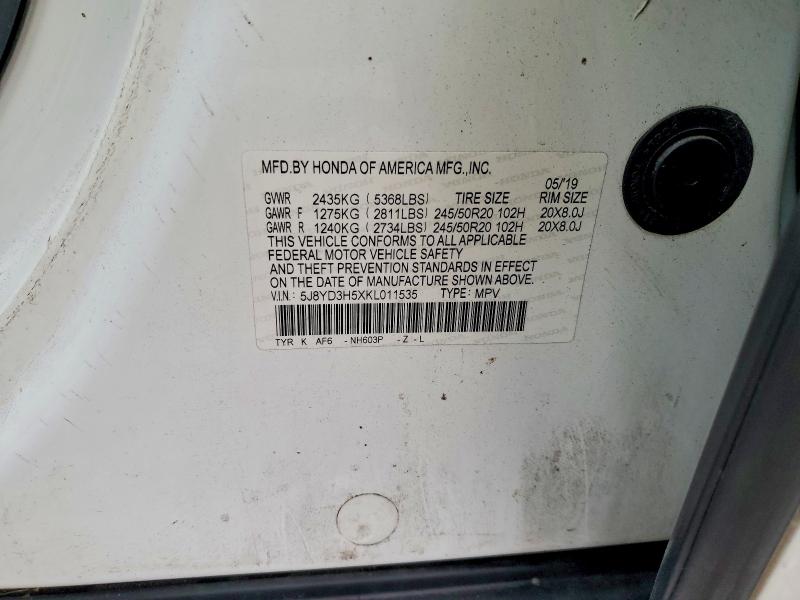 Aukcja sprzedaży 2019 Acura Mdx, vin: 5J8YD3H5XKL011535, numer aukcji: 78380915