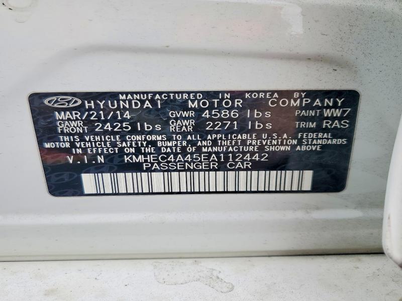78662285 :رقم المزاد ، KMHEC4A45EA112442 vin ، 2014 Hyundai Sonata مزاد بيع