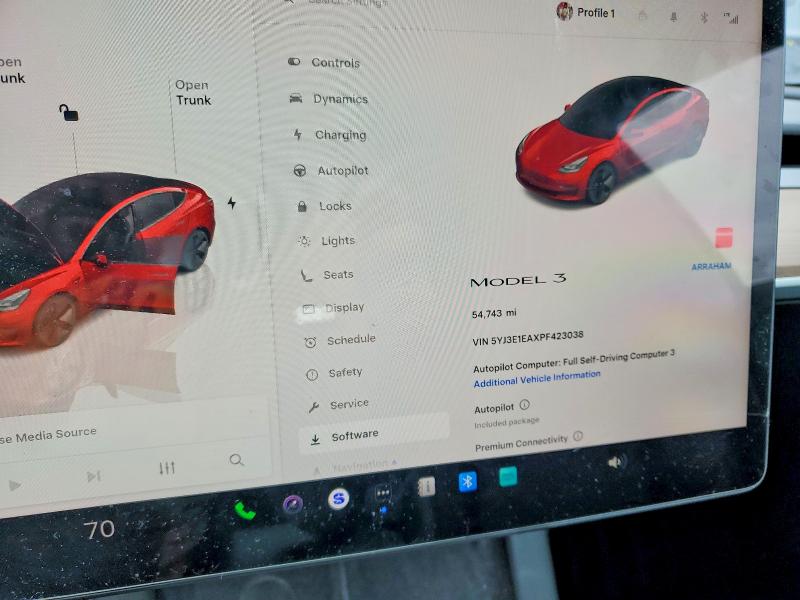 76410895 :رقم المزاد ، 5YJ3E1EAXPF423038 vin ، 2023 Tesla Model 3 مزاد بيع