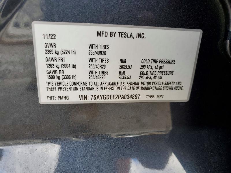 Aukcja sprzedaży 2023 Tesla Model Y, vin: 7SAYGDEE2PA034897, numer aukcji: 78262365