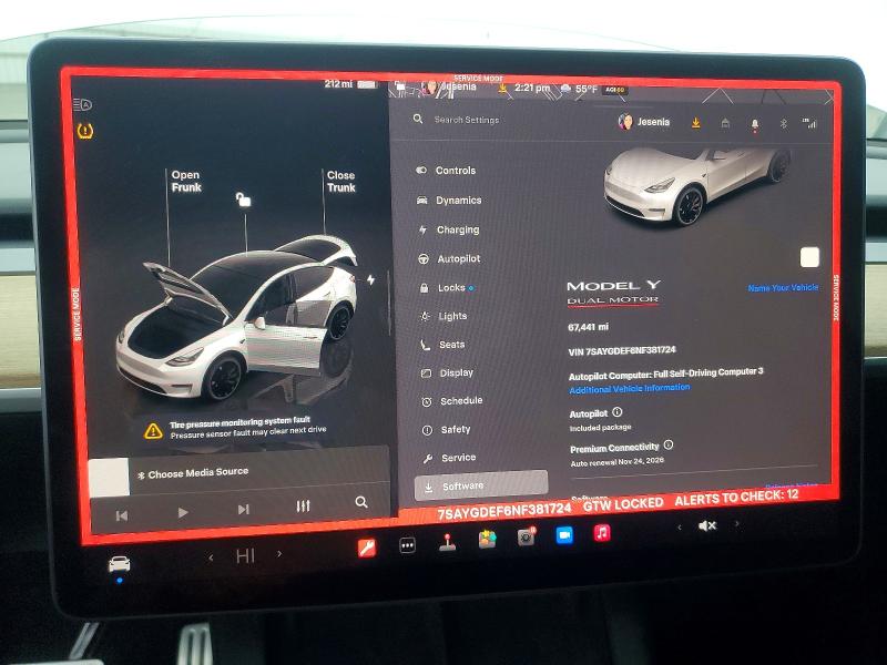 2022 Tesla Model Y მანქანა იყიდება აუქციონზე, vin: 7SAYGDEF6NF381724, აუქციონის ნომერი: 76828145
