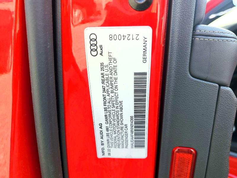 Aukcja sprzedaży 2022 Audi A4, vin: WAUEAAF48NN014366, numer aukcji: 76944035