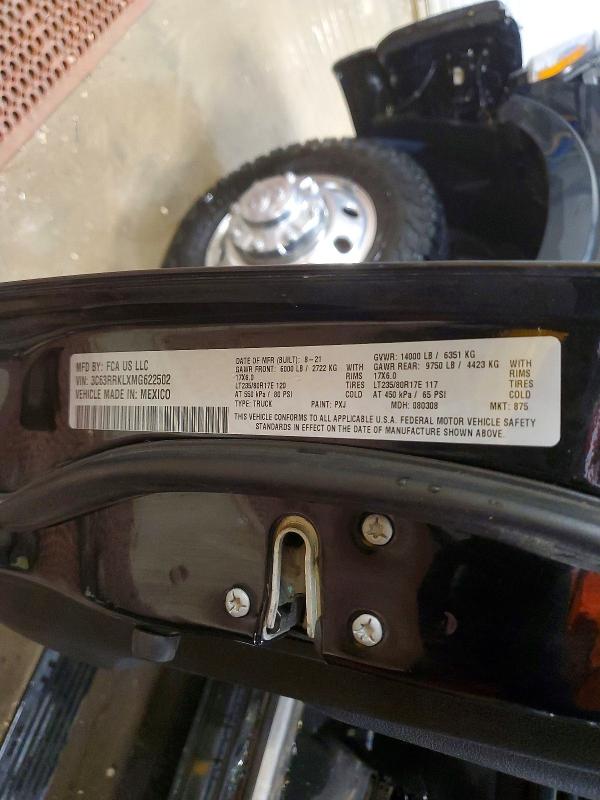 Aukcja sprzedaży 2021 Ram 3500, vin: 3C63RRKLXMG622502, numer aukcji: 77677555