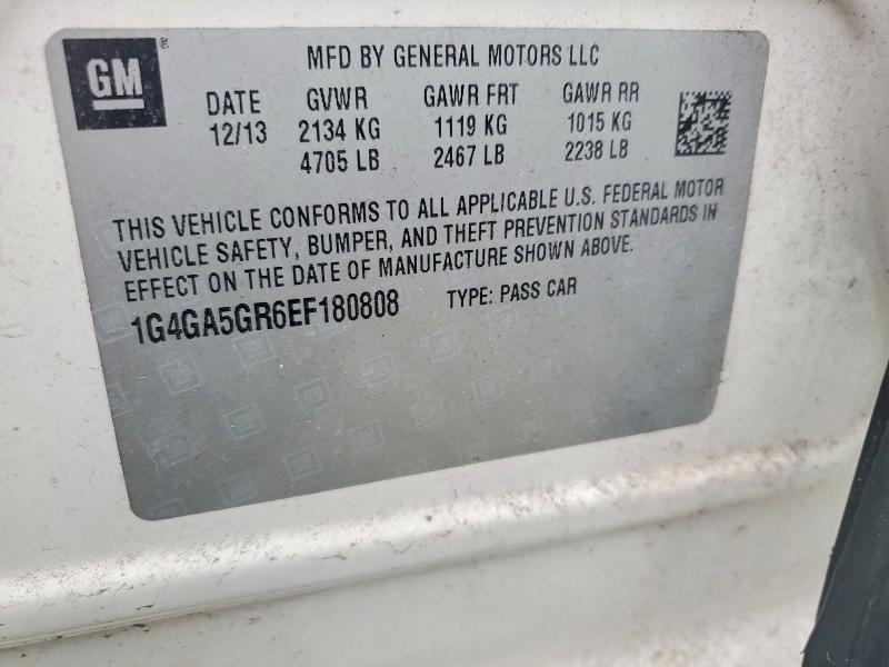 78252085 :رقم المزاد ، 1G4GA5GR6EF180808 vin ، 2014 Buick Lacrosse مزاد بيع