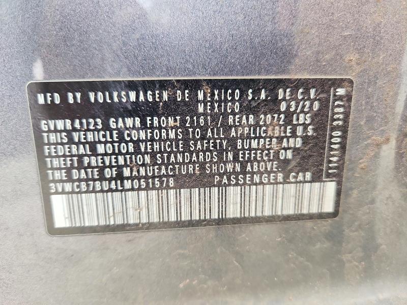 Aukcja sprzedaży 2020 Volkswagen Jetta, vin: 3VWCB7BU4LM051578, numer aukcji: 78425905