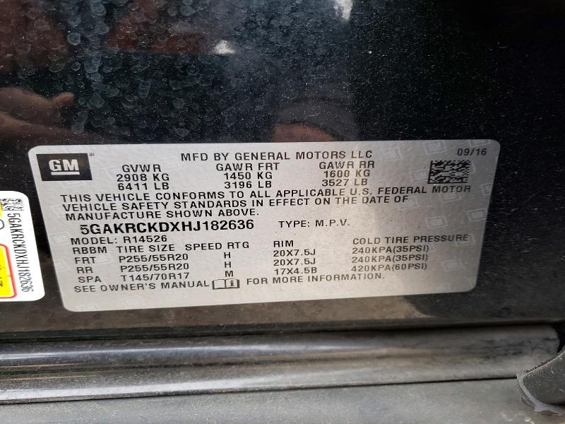 Продаж на аукціоні авто 2017 Buick Enclave, vin: 5GAKRCKDXHJ182636, номер лоту: 78294265