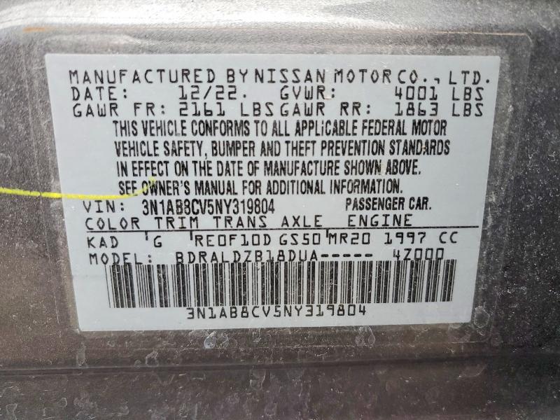 78801865 :رقم المزاد ، 3N1AB8CV5NY319804 vin ، 2022 Nissan Sentra مزاد بيع