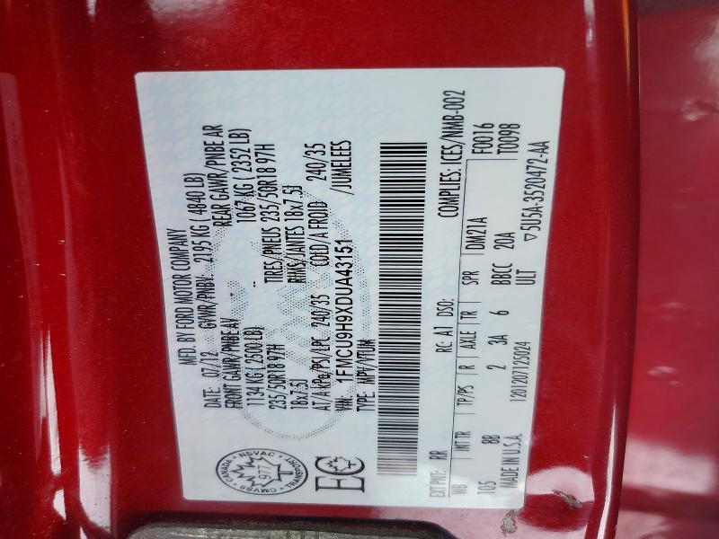 Продажа на аукционе авто 2013 Ford Escape, vin: 1FMCU9H9XDUA43151, номер лота: 73941285