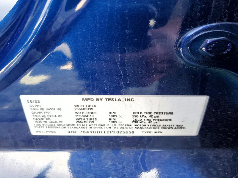 2023 Tesla Model Y მანქანა იყიდება აუქციონზე, vin: 7SAYGDEE2PF825658, აუქციონის ნომერი: 75083865