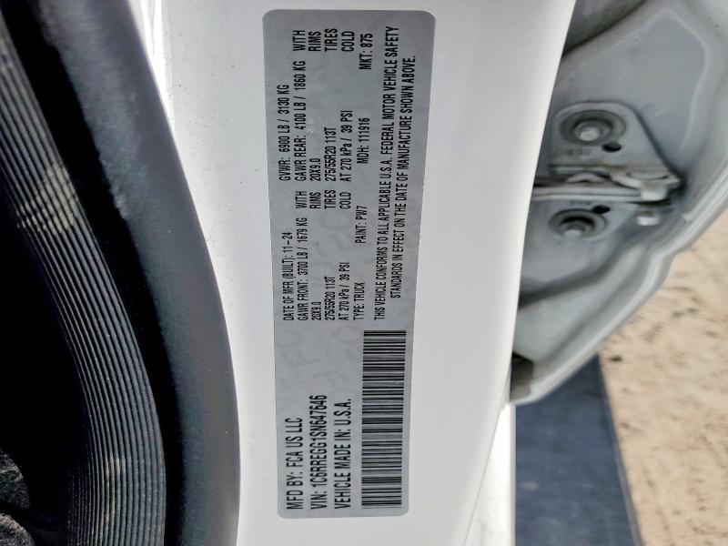 Продаж на аукціоні авто 2025 Ram 1500, vin: 1C6RREGG1SN647646, номер лоту: 76614475