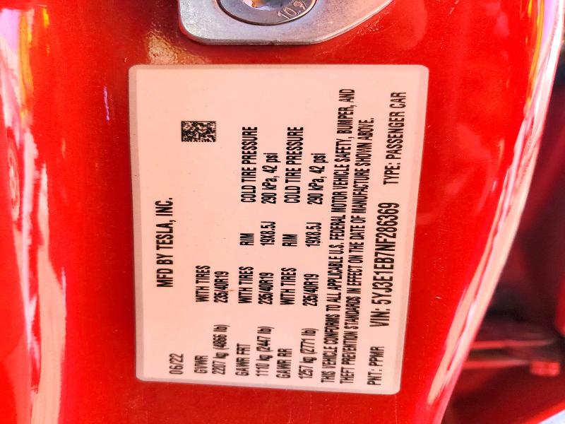 Aukcja sprzedaży 2022 Tesla Model 3, vin: 5YJ3E1EB7NF286369, numer aukcji: 79149845