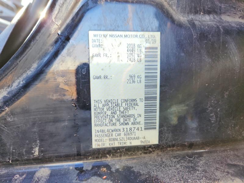 76367805 :رقم المزاد ، 1N4BL4CW4KN318741 vin ، 2019 Nissan Altima مزاد بيع