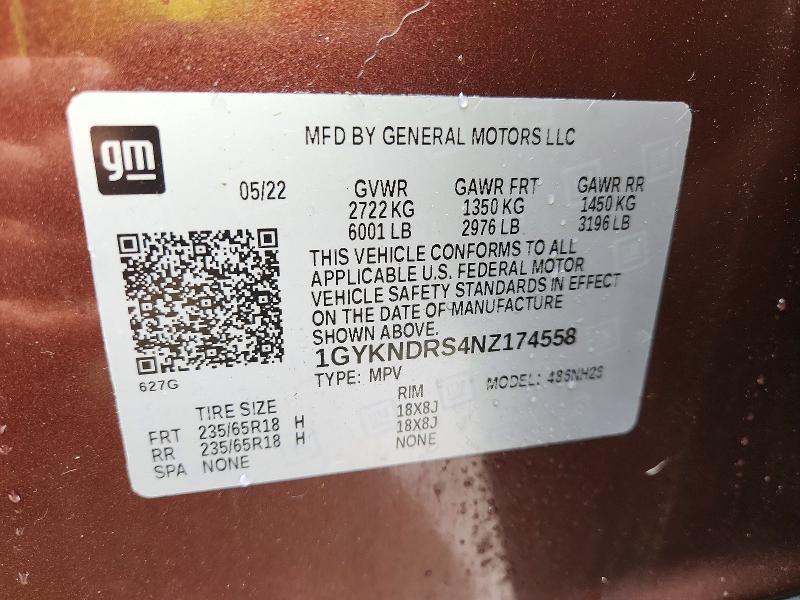 Aukcja sprzedaży 2022 Cadillac Xt5, vin: 1GYKNDRS4NZ174558, numer aukcji: 75686815