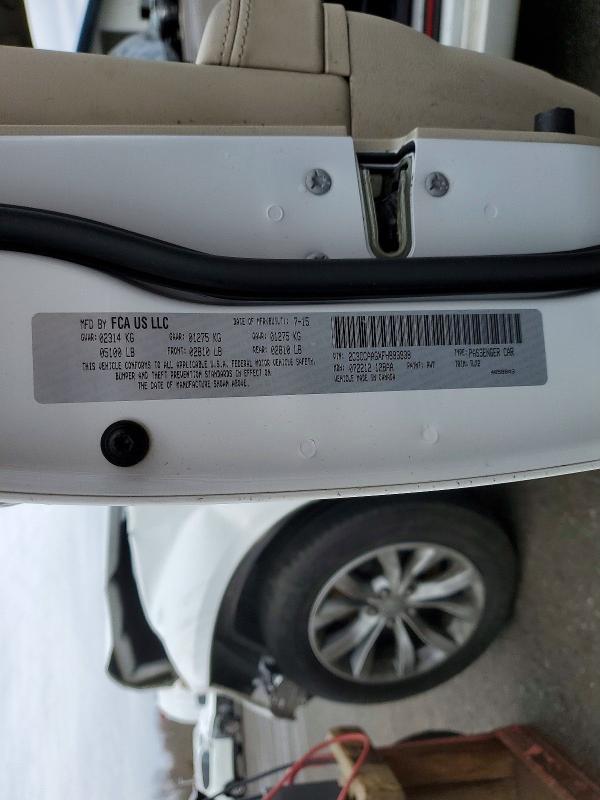 77883505 :رقم المزاد ، 2C3CCAAGXFH893938 vin ، 2015 Chrysler 300 مزاد بيع