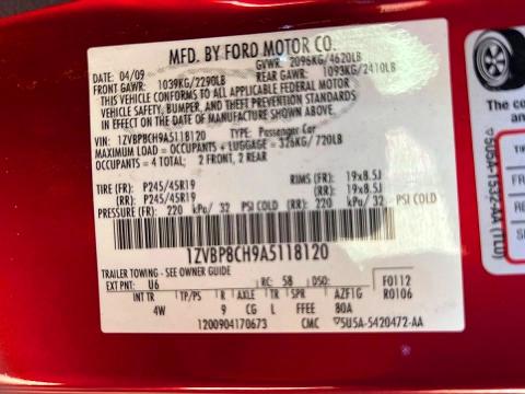 76672605 :رقم المزاد ، 1ZVBP8CH9A5118120 vin ، 2010 Ford Mustang Gt مزاد بيع