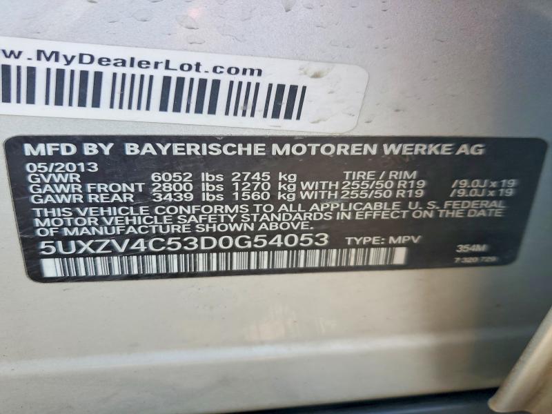 Aukcja sprzedaży 2013 Bmw X5, vin: 5UXZV4C53D0G54053, numer aukcji: 76828575