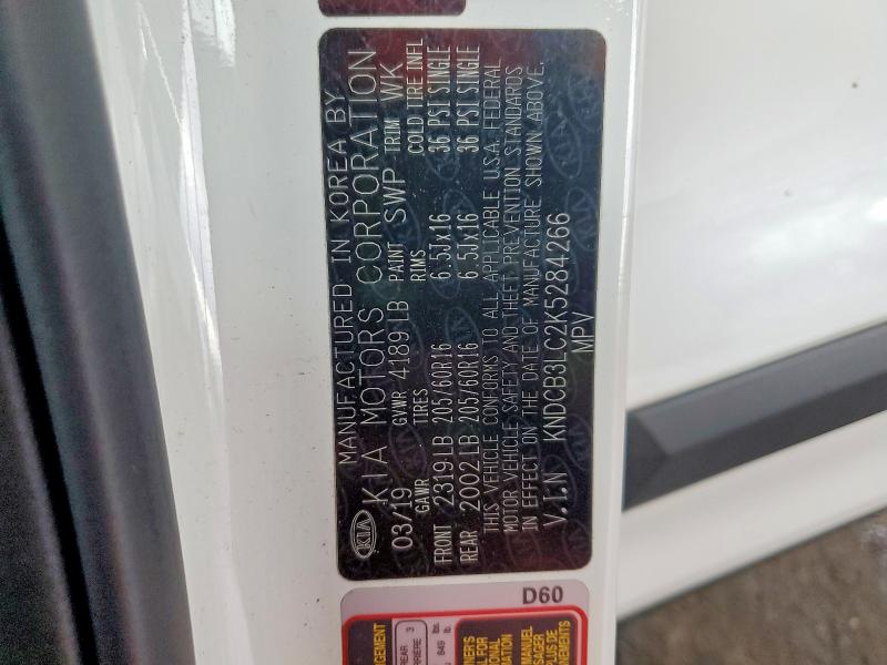 76352605 :رقم المزاد ، KNDCB3LC2K5284266 vin ، 2019 Kia Niro مزاد بيع