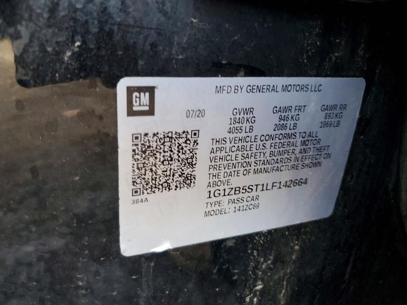 77765435 :رقم المزاد ، 1G1ZB5ST1LF142664 vin ، 2020 Chevrolet Malibu مزاد بيع