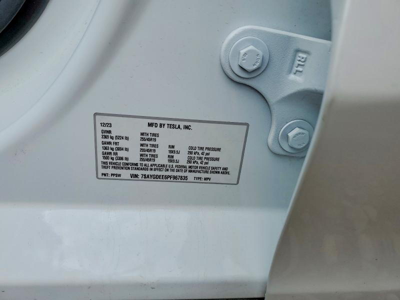 Aukcja sprzedaży 2023 Tesla Model Y, vin: 7SAYGDEE6PF967835, numer aukcji: 77601455