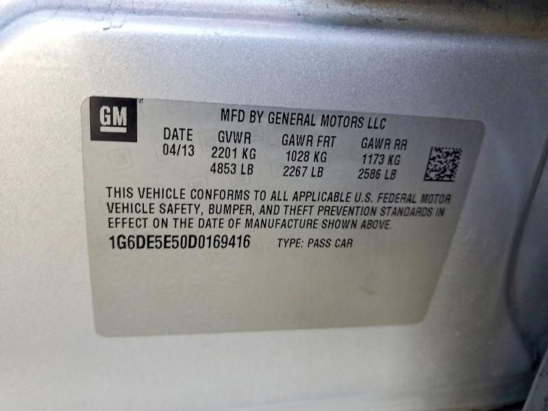 2013 Cadillac Cts მანქანა იყიდება აუქციონზე, vin: 1G6DE5E50D0169416, აუქციონის ნომერი: 77725225