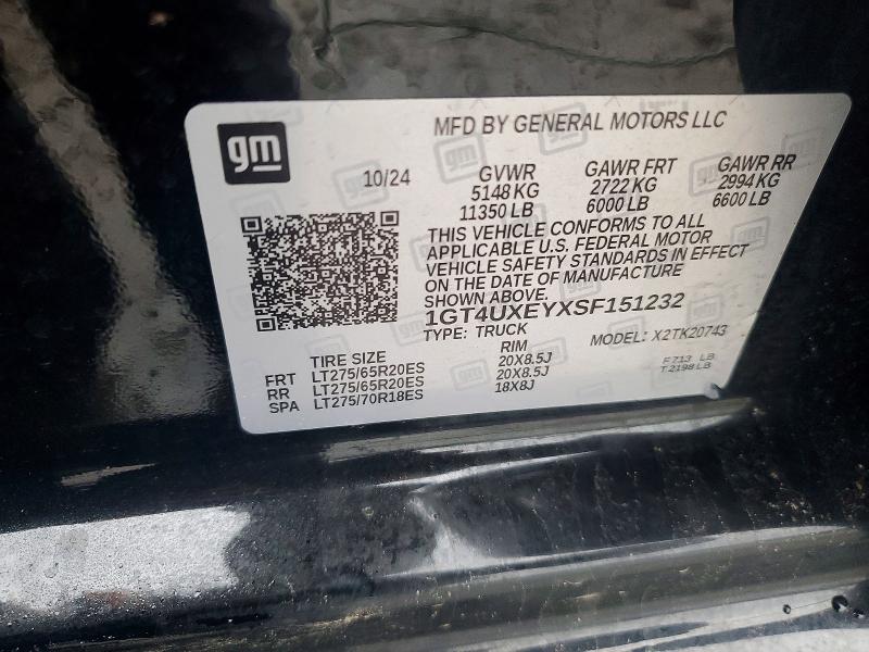 Aukcja sprzedaży 2025 Gmc Sierra, vin: 1GT4UXEYXSF151232, numer aukcji: 78291785