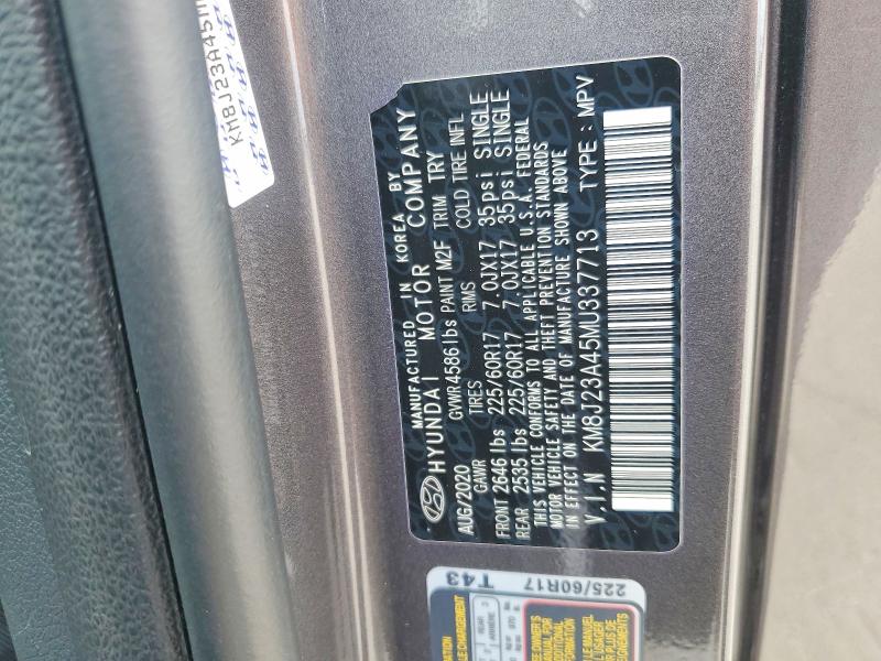 Aukcja sprzedaży 2021 Hyundai Tucson, vin: KM8J23A45MU337713, numer aukcji: 76761855