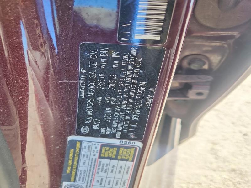 Продажа на аукционе авто 2018 Kia Forte, vin: 3KPFK4A75JE196694, номер лота: 76095665
