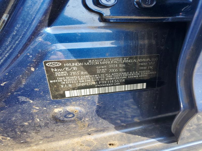 Aukcja sprzedaży 2019 Hyundai Elantra, vin: 5NPD74LF9KH436114, numer aukcji: 77698075