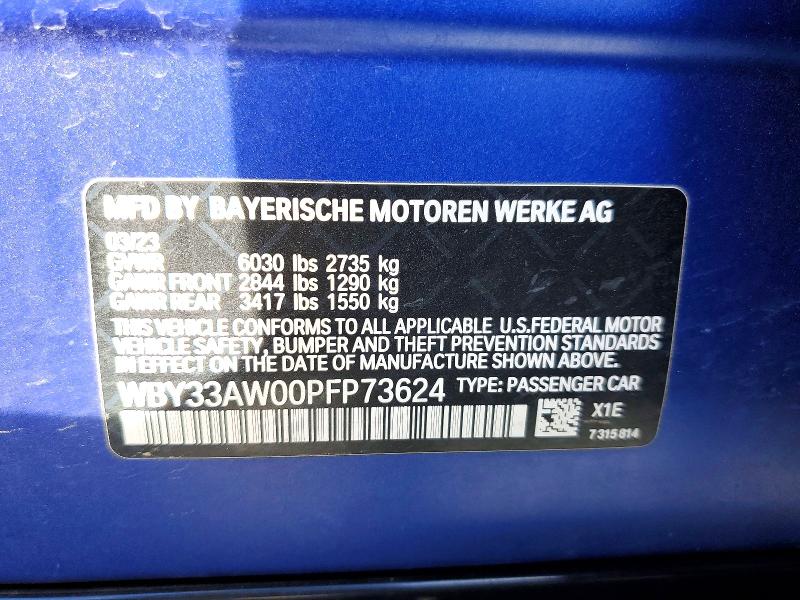 Продажа на аукционе авто 2023 Bmw I4, vin: WBY33AW00PFP73624, номер лота: 79024575