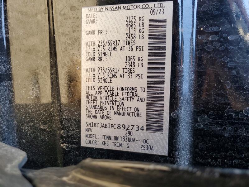 79175495 :رقم المزاد ، 5N1BT3AB1PC892734 vin ، 2023 Nissan Rogue مزاد بيع