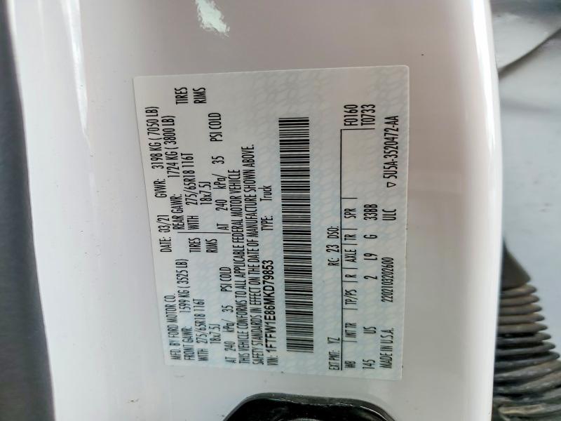 Продажа на аукционе авто 2021 Ford F150, vin: 1FTFW1E86MKD79853, номер лота: 78337675