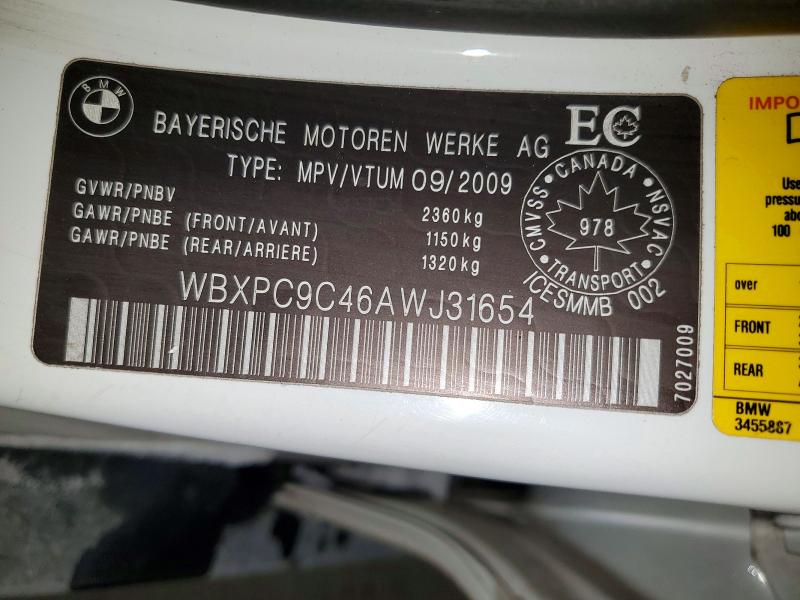 Aukcja sprzedaży 2010 Bmw X3, vin: WBXPC9C46AWJ31654, numer aukcji: 78239855