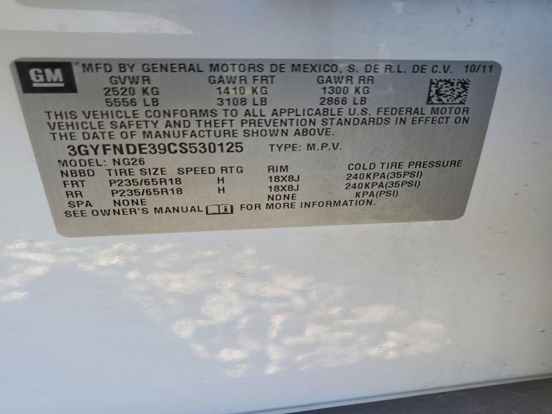 Продаж на аукціоні авто 2012 Cadillac Srx, vin: 3GYFNDE39CS530125, номер лоту: 78445275