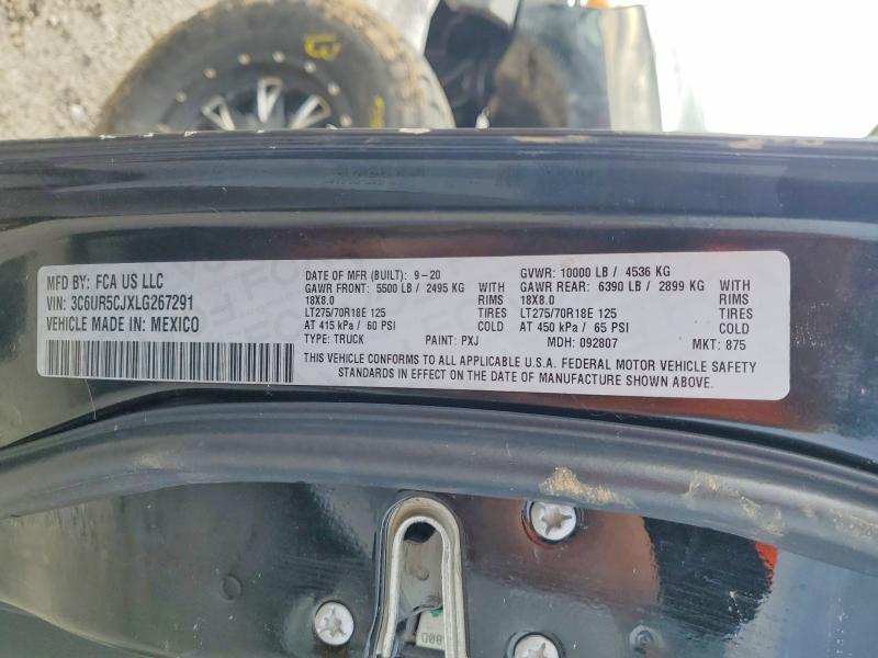 Продажа на аукционе авто 2020 Ram 2500, vin: 3C6UR5CJXLG267291, номер лота: 76916095