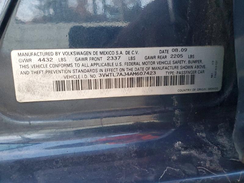 Aukcja sprzedaży 2010 Volkswagen Jetta, vin: 3VWTL7AJ4AM607423, numer aukcji: 77124325