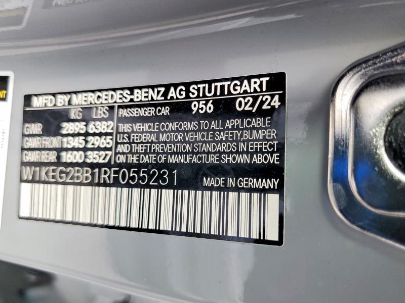 2024 Mercedes-benz Eqe Sedan მანქანა იყიდება აუქციონზე, vin: W1KEG2BB1RF055231, აუქციონის ნომერი: 76666425