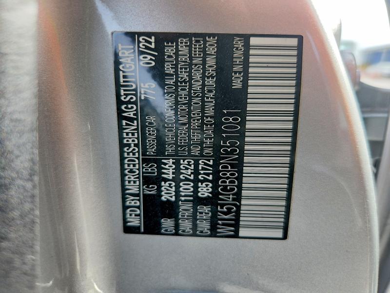 Продажа на аукционе авто 2023 Mercedes-benz Cla, vin: W1K5J4GB8PN351081, номер лота: 78998925