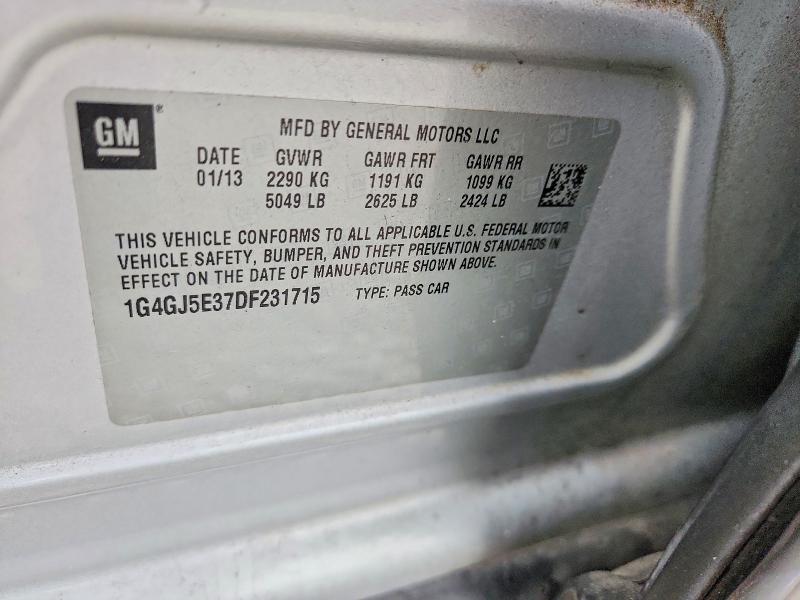 Продаж на аукціоні авто 2013 Buick Lacrosse, vin: 1G4GJ5E37DF231715, номер лоту: 75591965