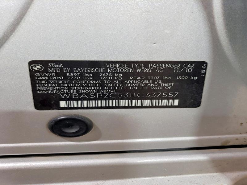 Продаж на аукціоні авто 2011 Bmw 535, vin: WBASP2C53BC337557, номер лоту: 78706535