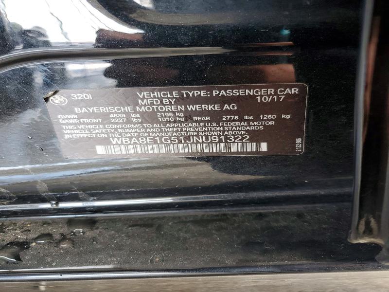 Продаж на аукціоні авто 2018 Bmw 320, vin: WBA8E1G51JNU91322, номер лоту: 78663245