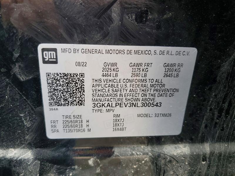Aukcja sprzedaży 2022 Gmc Terrain, vin: 3GKALPEV3NL300543, numer aukcji: 77205915