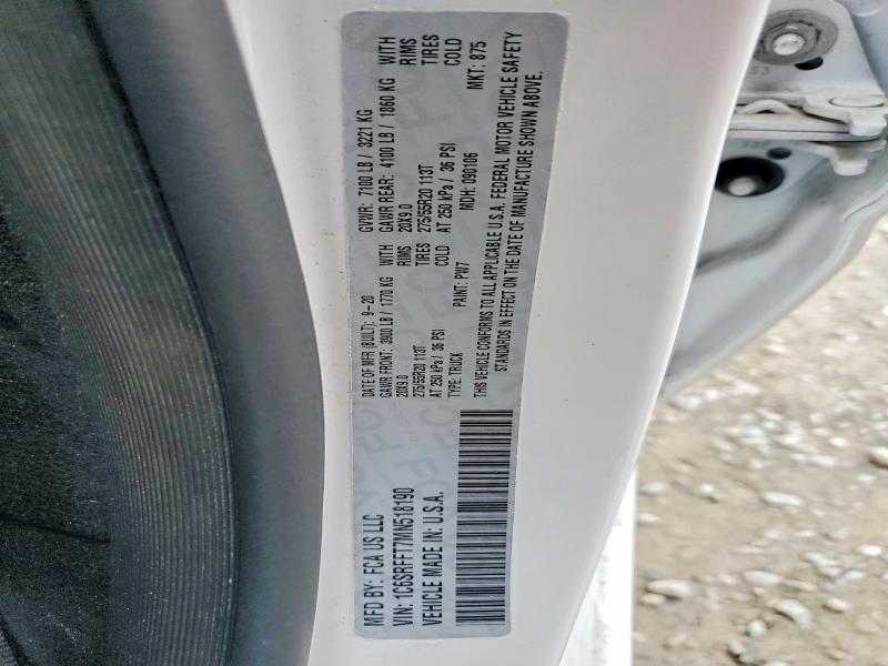 76455175 :رقم المزاد ، 1C6SRFFT7MN518190 vin ، 2021 Ram 1500 مزاد بيع
