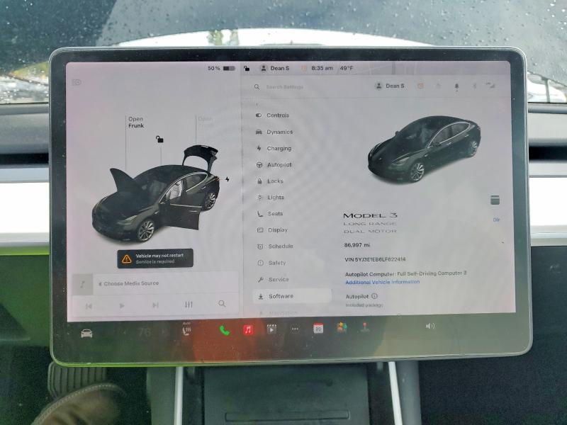 2020 Tesla Model 3 მანქანა იყიდება აუქციონზე, vin: 5YJ3E1EB6LF622414, აუქციონის ნომერი: 78422955