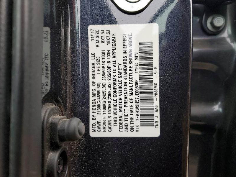2018 Honda Cr-v Ex მანქანა იყიდება აუქციონზე, vin: 7FARW2H57JE005365, აუქციონის ნომერი: 76226715
