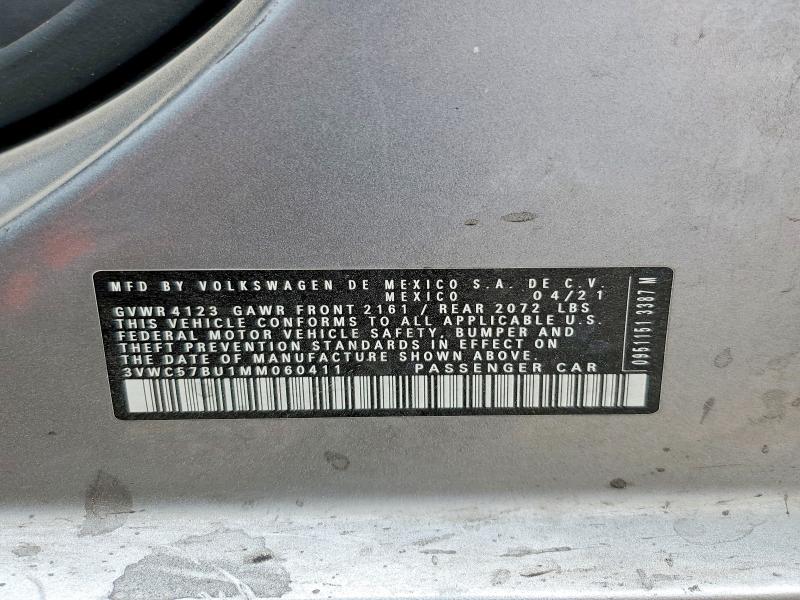 77508255 :رقم المزاد ، 3VWC57BU1MM060411 vin ، 2021 Volkswagen Jetta مزاد بيع